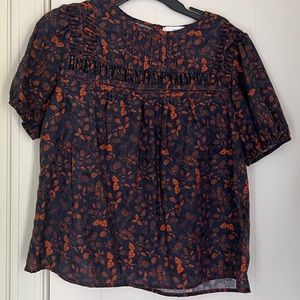 Current Air navy floral berry top